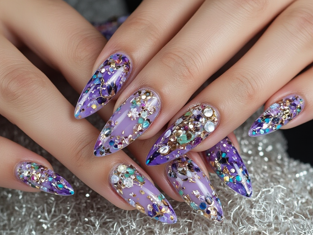 Beautiful nail art designs in purple nail design - Nail Art Designs In Purple