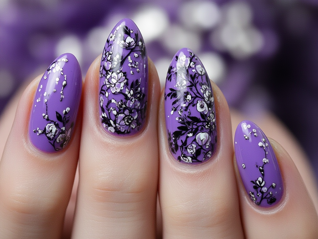 Beautiful nail art designs in purple nail design - Nail Art Designs In Purple